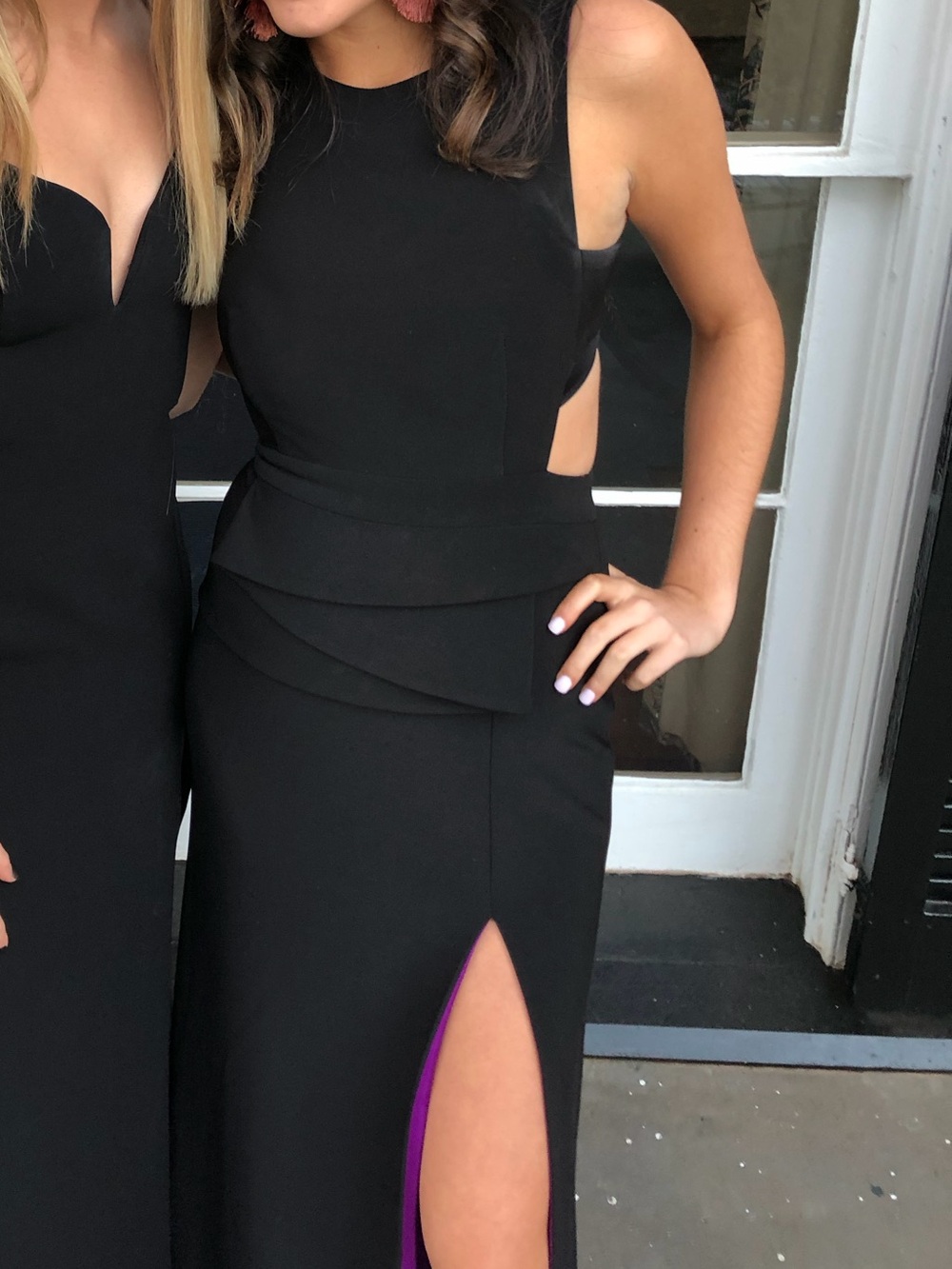 Black Formal Dress with Purple Interior — Evening Gown — Fits like size 0